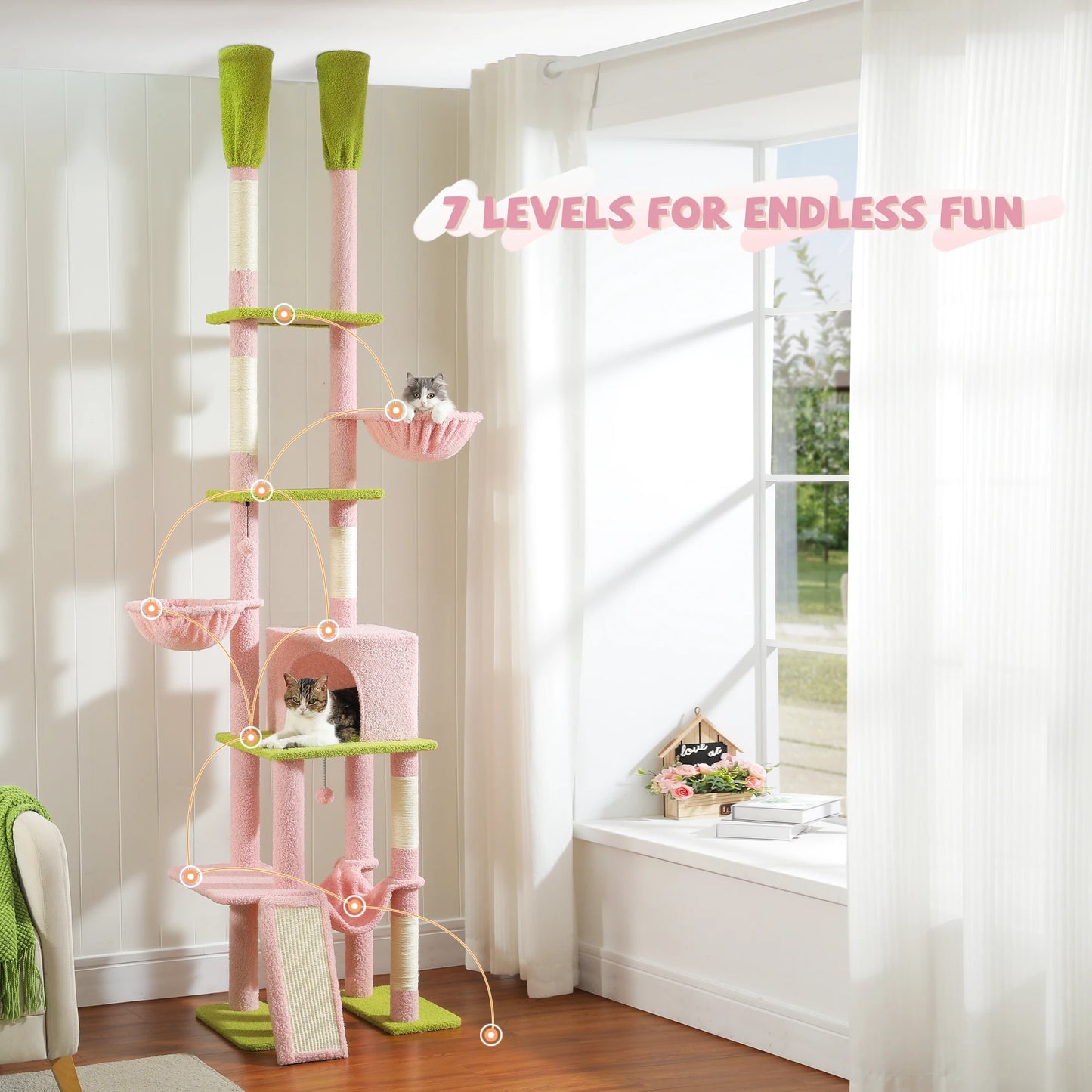 Cactus Floor to Ceiling Cat Tower