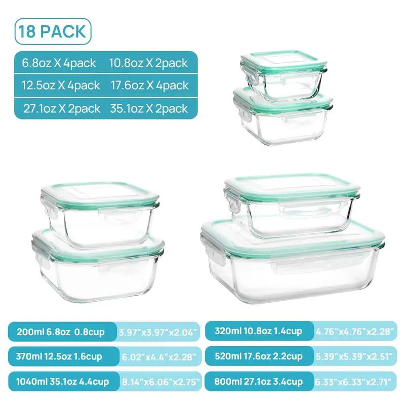 Glass Food Storage Containers with Lids