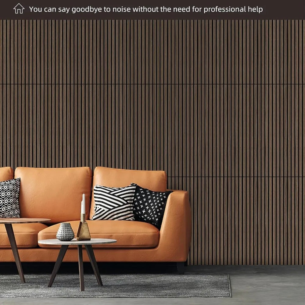 47 Inch Wood Slat Acoustic Panels for Stylish Decor and Noise Reduction, 3D Fluted Panel for Wall, Interior Design 3D Wood