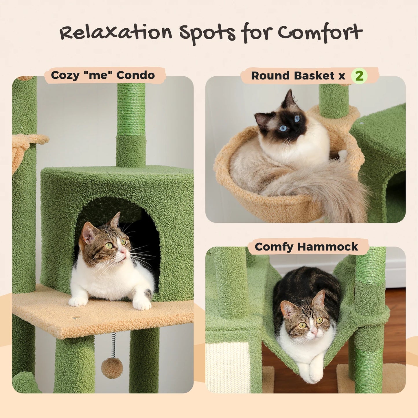 Cactus Floor to Ceiling Cat Tower
