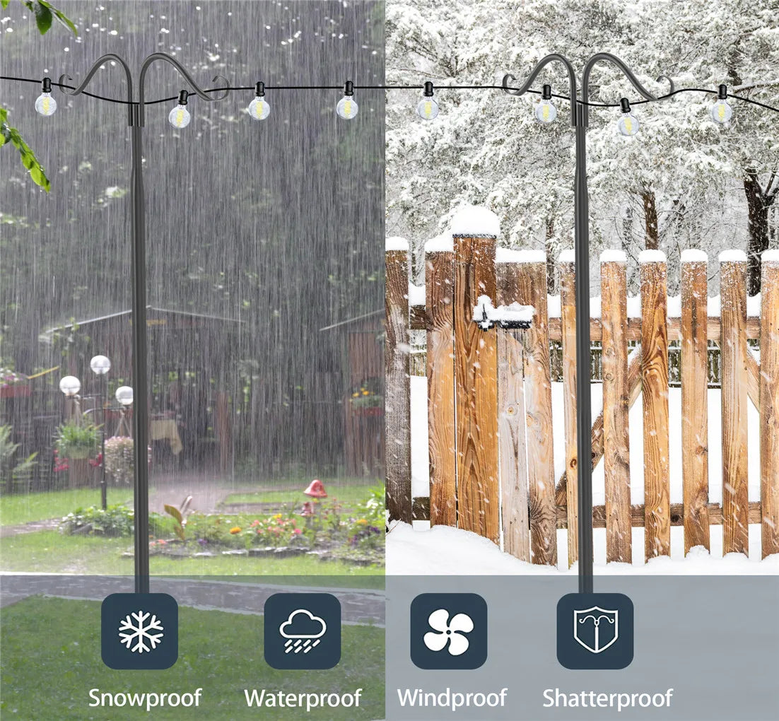 Outdoor Styling Poles for String Lights, Wedding Flower Baskets, Bird feeders...