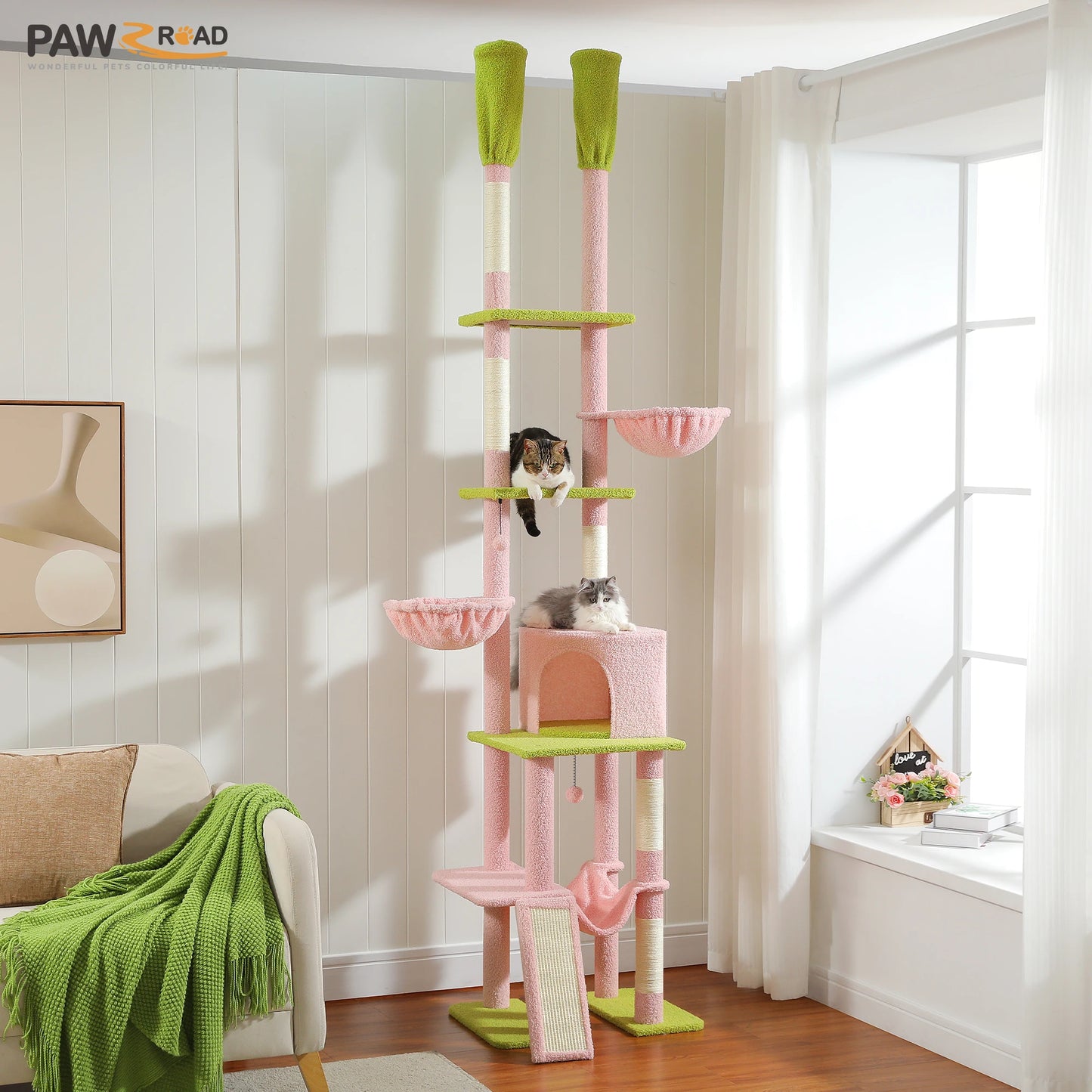 Cactus Floor to Ceiling Cat Tower