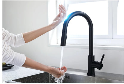 Smart Touch Kitchen Faucets, Single Handle with Dual Outlet Water Modes