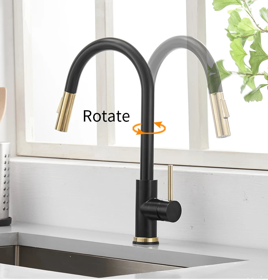 Smart Touch Kitchen Faucets, Single Handle with Dual Outlet Water Modes