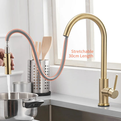 Smart Touch Kitchen Faucets, Single Handle with Dual Outlet Water Modes