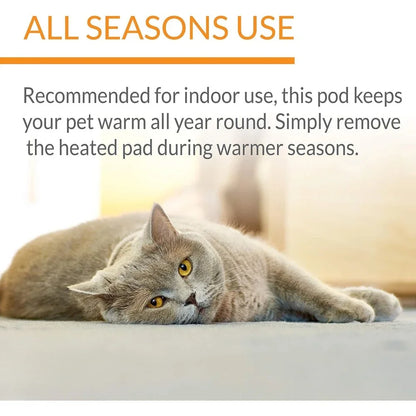 Heated Cat Bed/Hideaway for Cats and Small Dogs