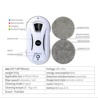 Ultra-thin Window/Glass Cleaning Robot with Remote Control