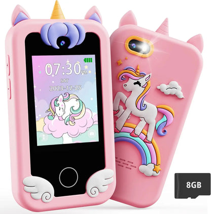 Kids Phone for Girls Ages 3-8, with MP3 Music Player, Dual Camera, Puzzle, Games and More