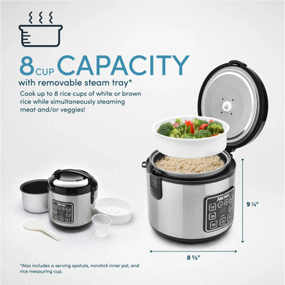 8-Cup Rice & Grain Cooker, Steamer