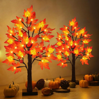 Lighted Fall Maple Tree, Battery Operated with Timer