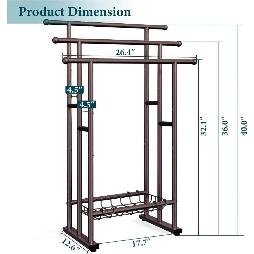 3 Tier Towel Rack Stand with Storage Basket