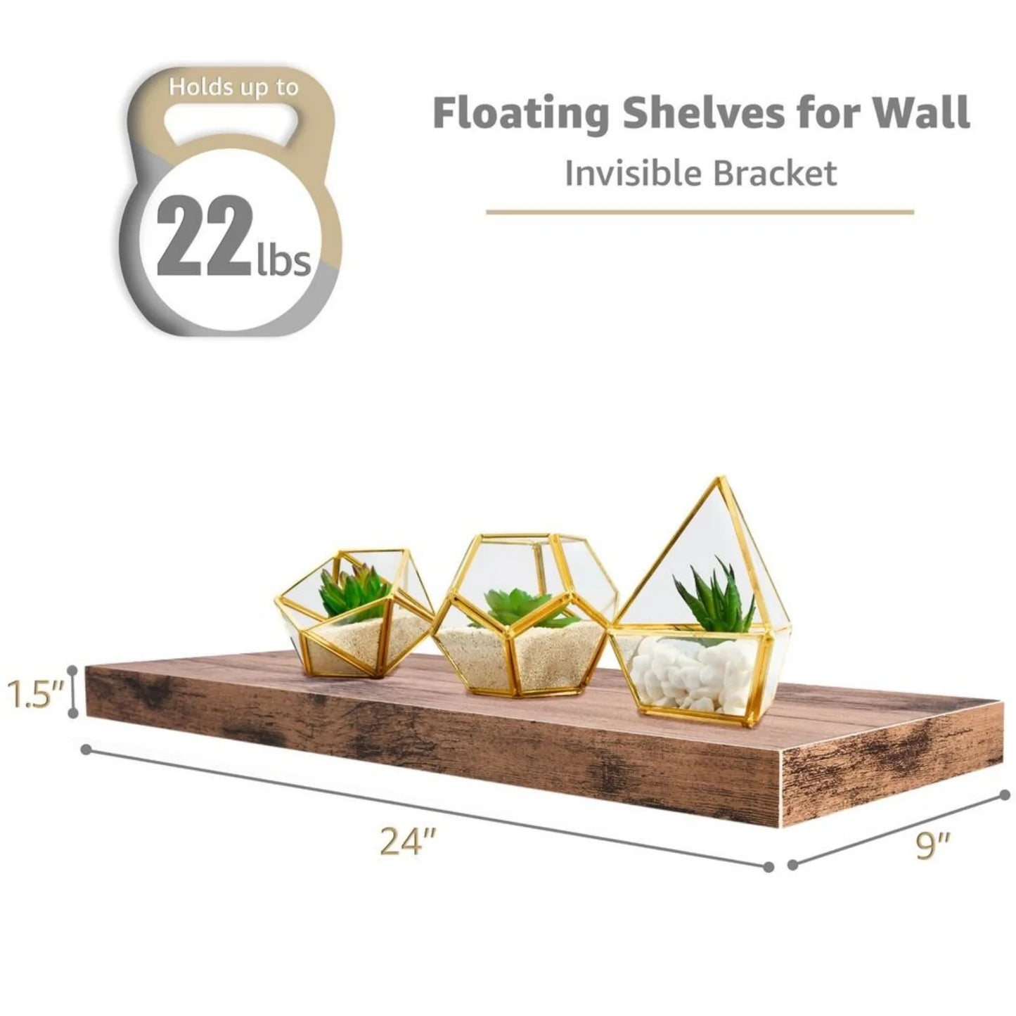 Wall Mounted Floating Shelves - 4-Pack