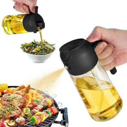 16oz -2 in 1 Olive Oil Dispenser and Oil Sprayer for Cooking, Salads, Barbecuing