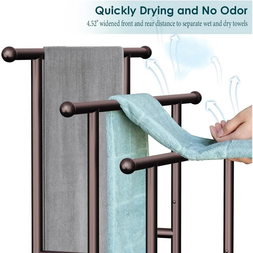 3 Tier Towel Rack Stand with Storage Basket