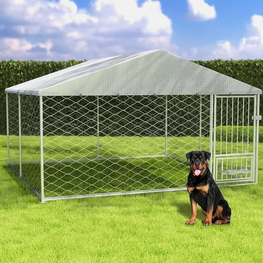 10x10 Large Outdoor Dog Kennel with Roof