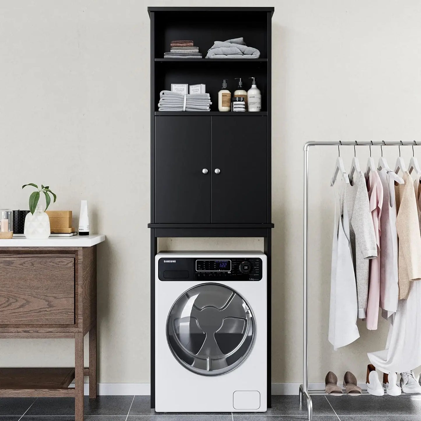 Bathroom Storage Organizer Cabinet in Black