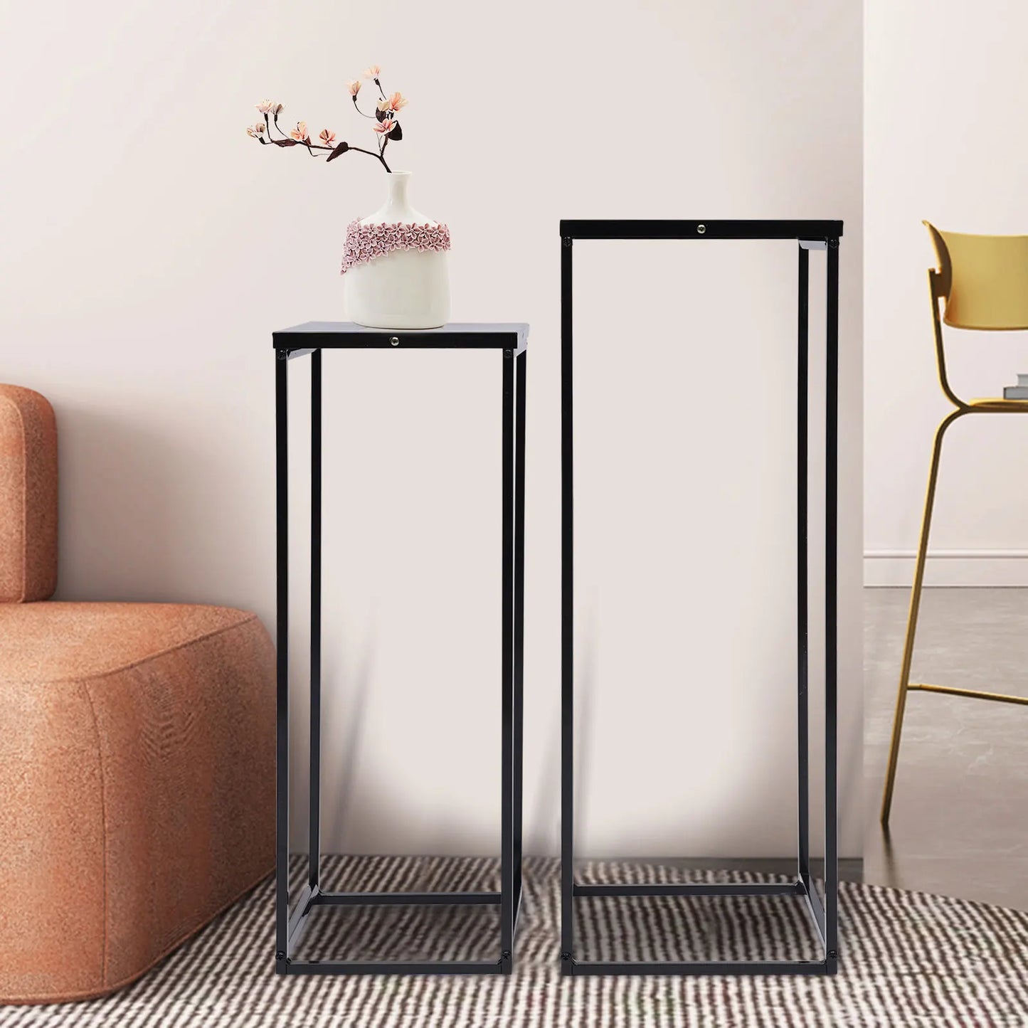 Set Of 2 Metal Plant Stands