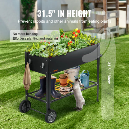 Mobile Outdoor Raised Garden Bed/Planting Box for Flowers or Vegetables 
in Garden/Balcony