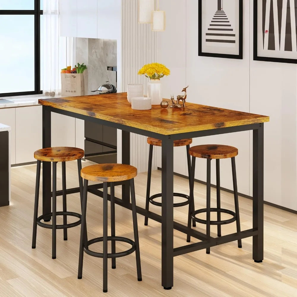 Counter/Bar Height Dining Table with 4 Stools