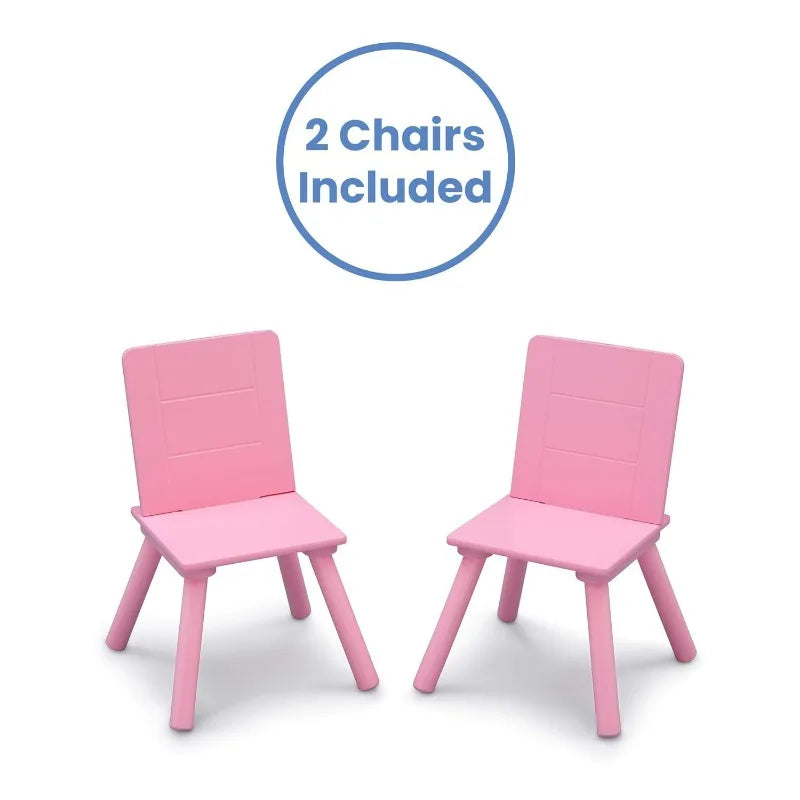 Kids Table and Chair Set with Storage (2 Chairs Included)