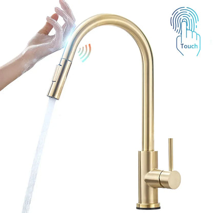 Smart Touch Kitchen Faucets, Single Handle with Dual Outlet Water Modes