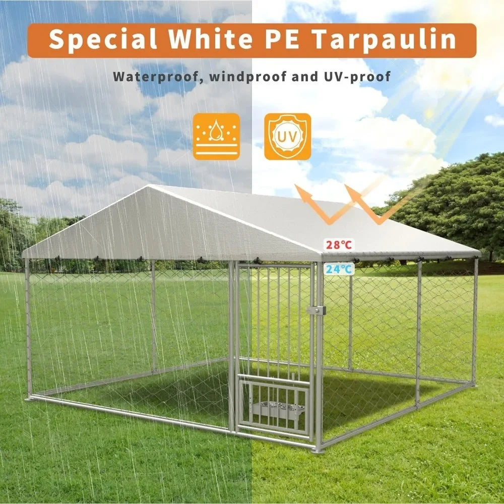 10x10 Large Outdoor Dog Kennel with Roof