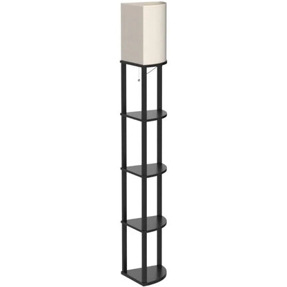 Corner Floor Lamp with 5-Tier Shelf