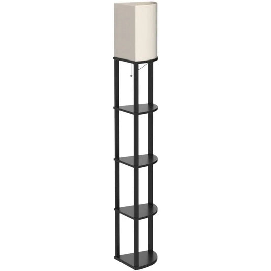 Corner Floor Lamp with 5-Tier Shelf