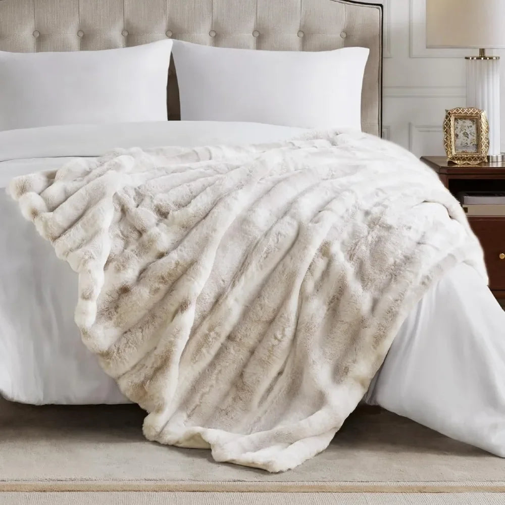 Ultra Soft Plush Faux Rabbit Throw Blanket