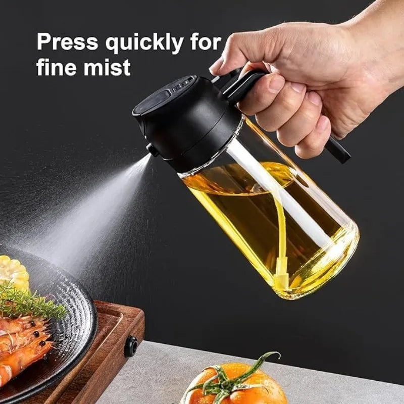 16oz -2 in 1 Olive Oil Dispenser and Oil Sprayer for Cooking, Salads, Barbecuing