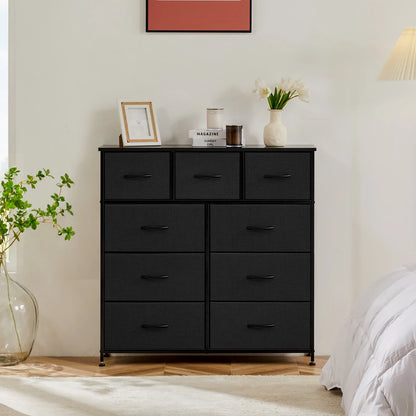 Tall Dresser for Bedroom, with 9 Fabric Storage Drawers