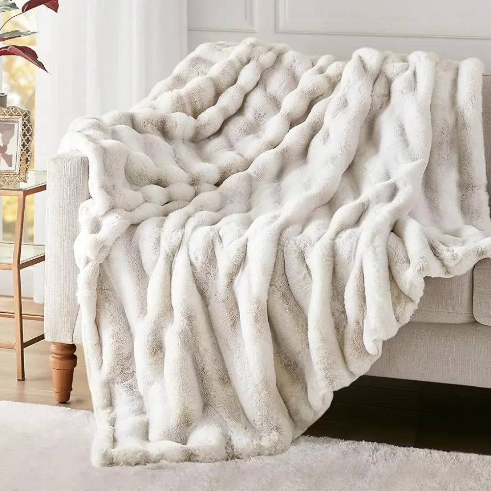 Ultra Soft Plush Faux Rabbit Throw Blanket