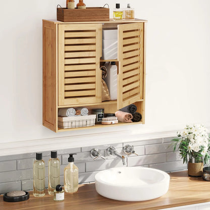 Wall Storage Cabinet with Adjustable Shelves