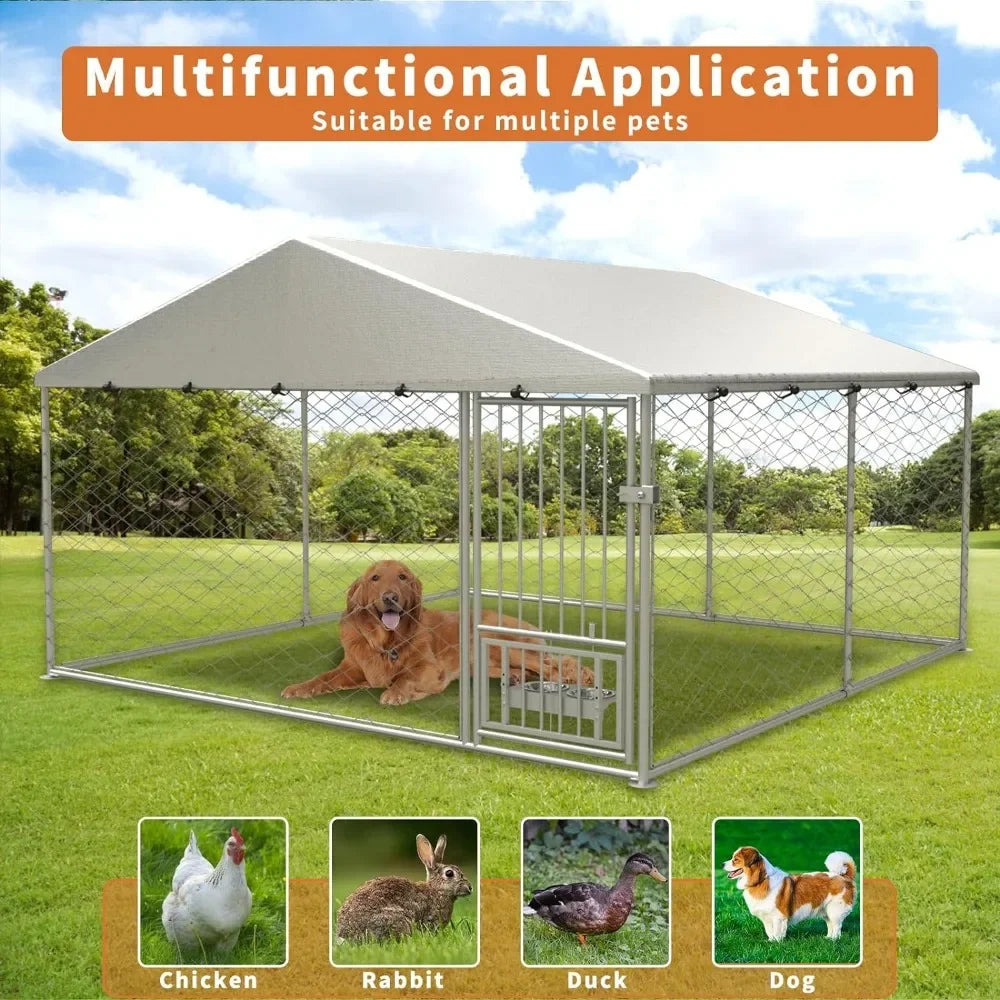 10x10 Large Outdoor Dog Kennel with Roof