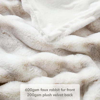 Ultra Soft Plush Faux Rabbit Throw Blanket