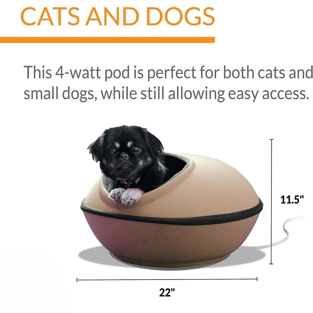 Heated Cat Bed/Hideaway for Cats and Small Dogs