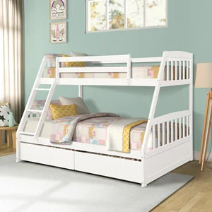 Solid Wood Twin Bunk Bed with Storage