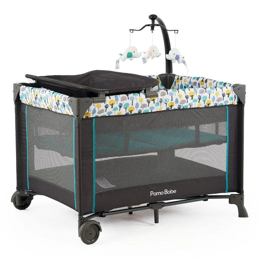 Portable Crib with Detachable Bassinet and Changing Table