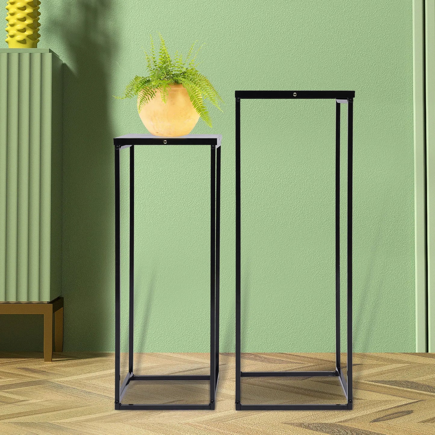 Set Of 2 Metal Plant Stands