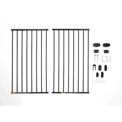 2-in-1 Extra Tall Easy Swing Stairway and Hallway Walk Through Baby Gate, Black 1 Count (Pack of 1) (40.5"W x 36"H)