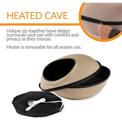 Heated Cat Bed/Hideaway for Cats and Small Dogs