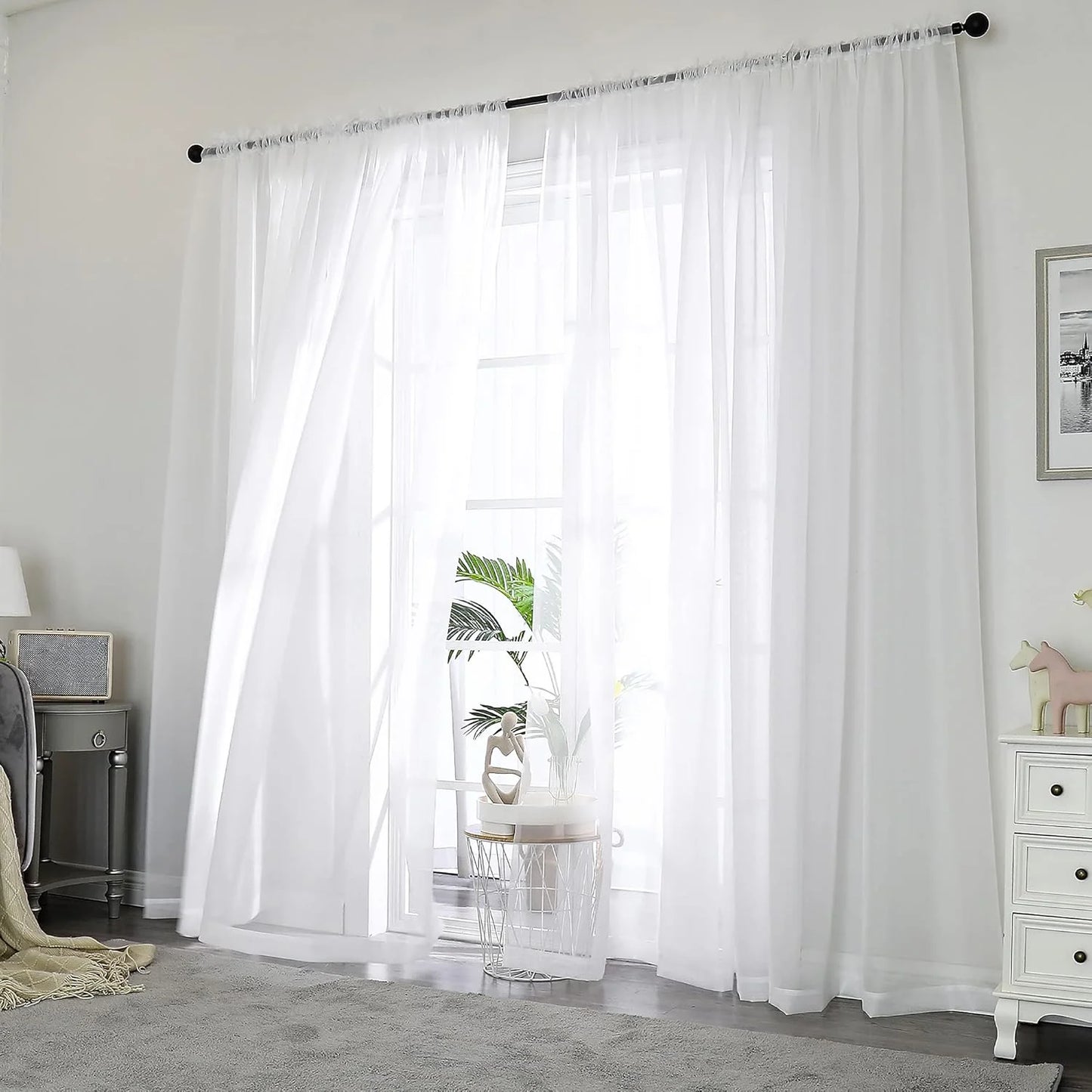 White Sheer Curtains 96 Inch Length