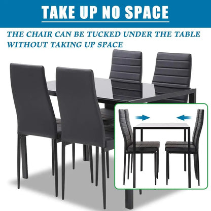 Dining table and 4 Comfortable Chairs, Black or White