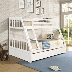 Solid Wood Twin Bunk Bed with Storage